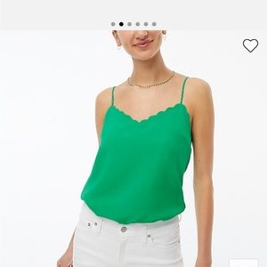 J.crew green scallop tank top, size 2